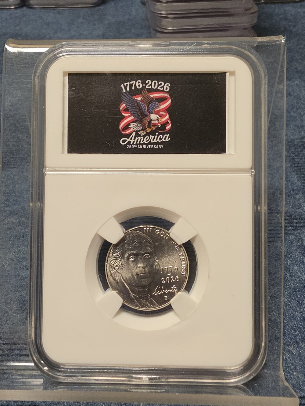America 1776-2026 Nickle, Commemorative Coin in Plastic Slab